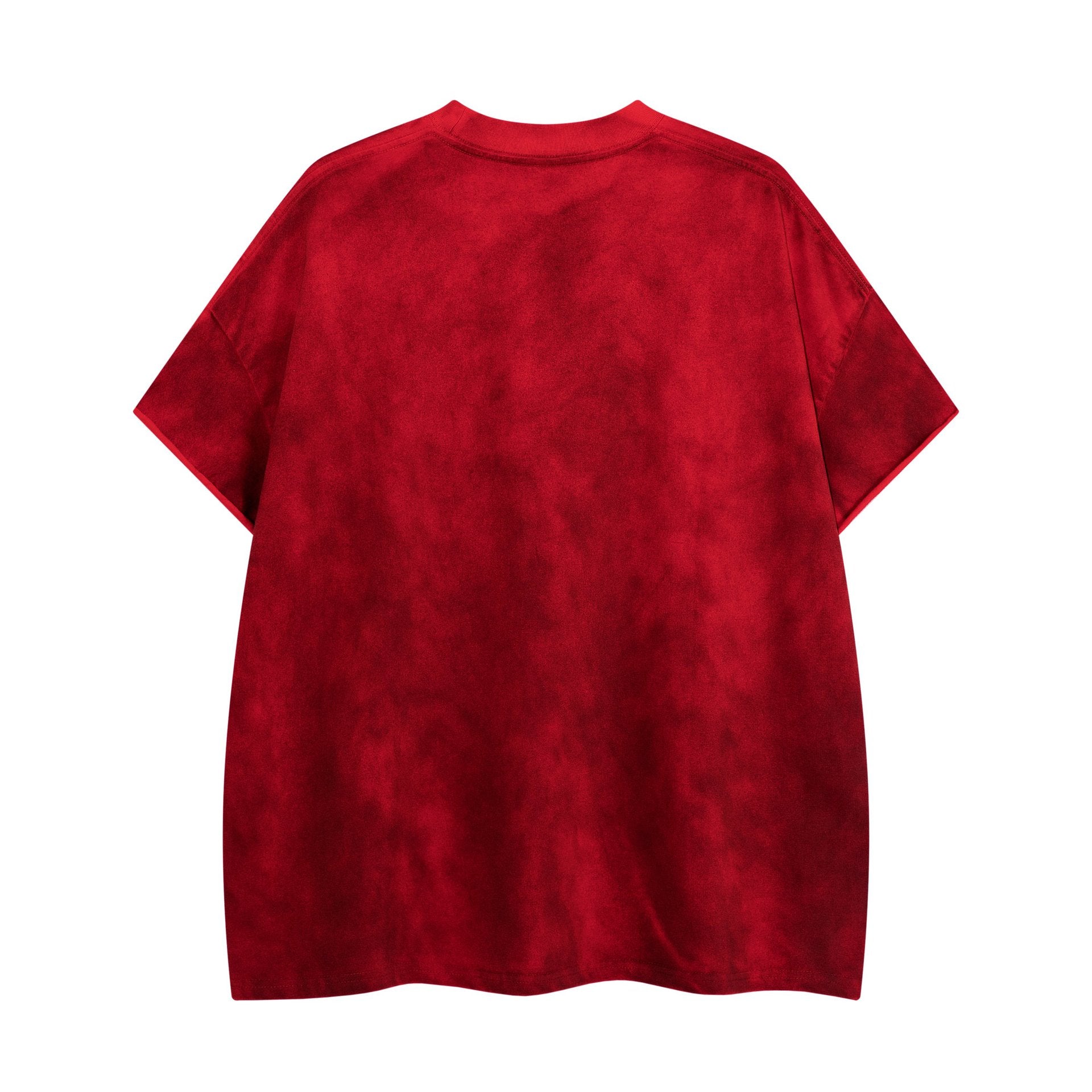Tie Dye Embroidered Floral Short Sleeve Pullover Tee for Men Cotton Blend