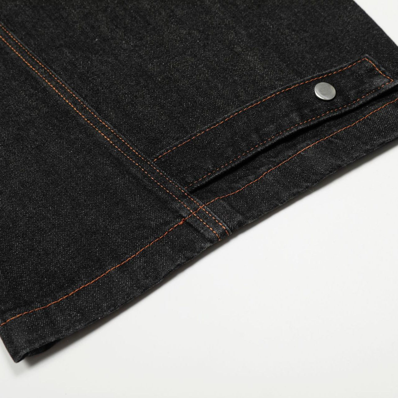 Black Denim Tapered Long Pants For Men With Unique Street Style