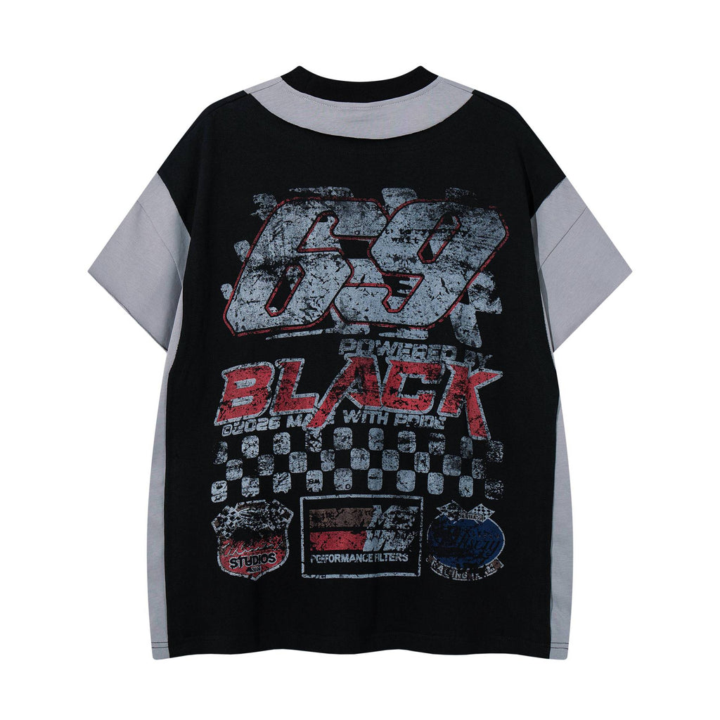 Mens Floral Cotton Blend Short Sleeve Tee Round Neck Pullover Casual