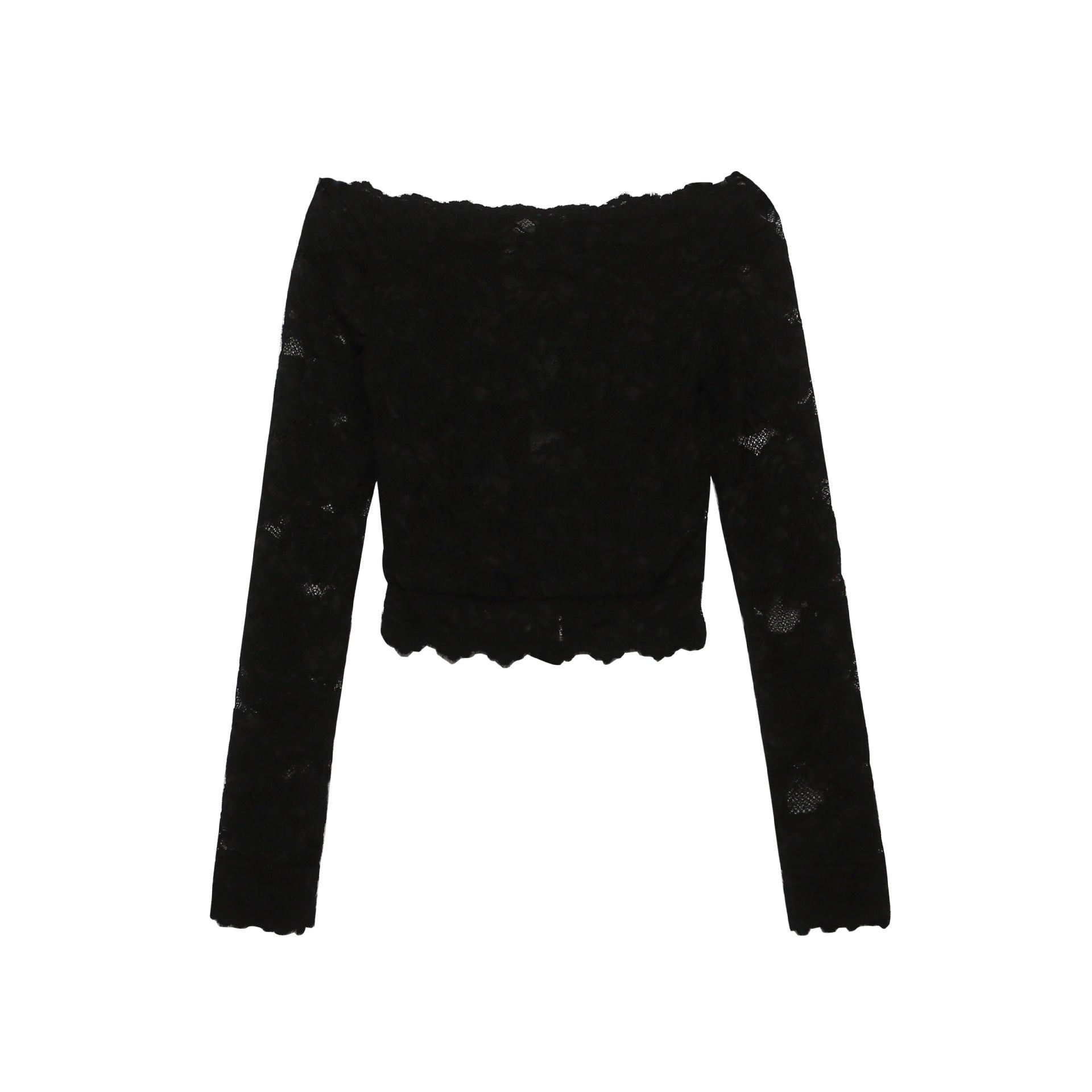 One Shoulder Lace Crop Top Rose Pattern Short Sleeve Waist Bearing Spicy Style
