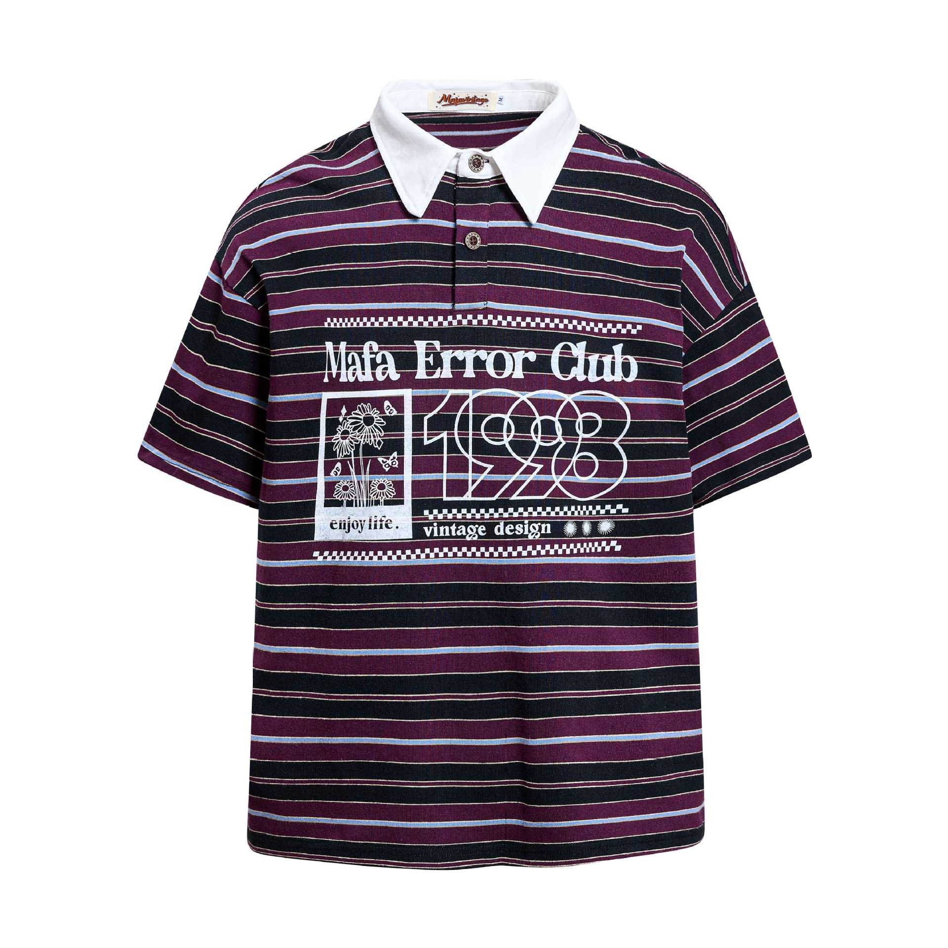 Mens Daisy Print Striped Short Sleeve Shirt Floral Cotton Blend