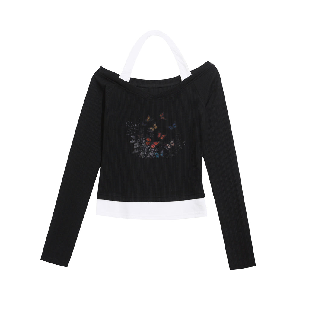 Anime Print Cropped Tee For Unisex Daily Wear Short Sleeve Round Neck