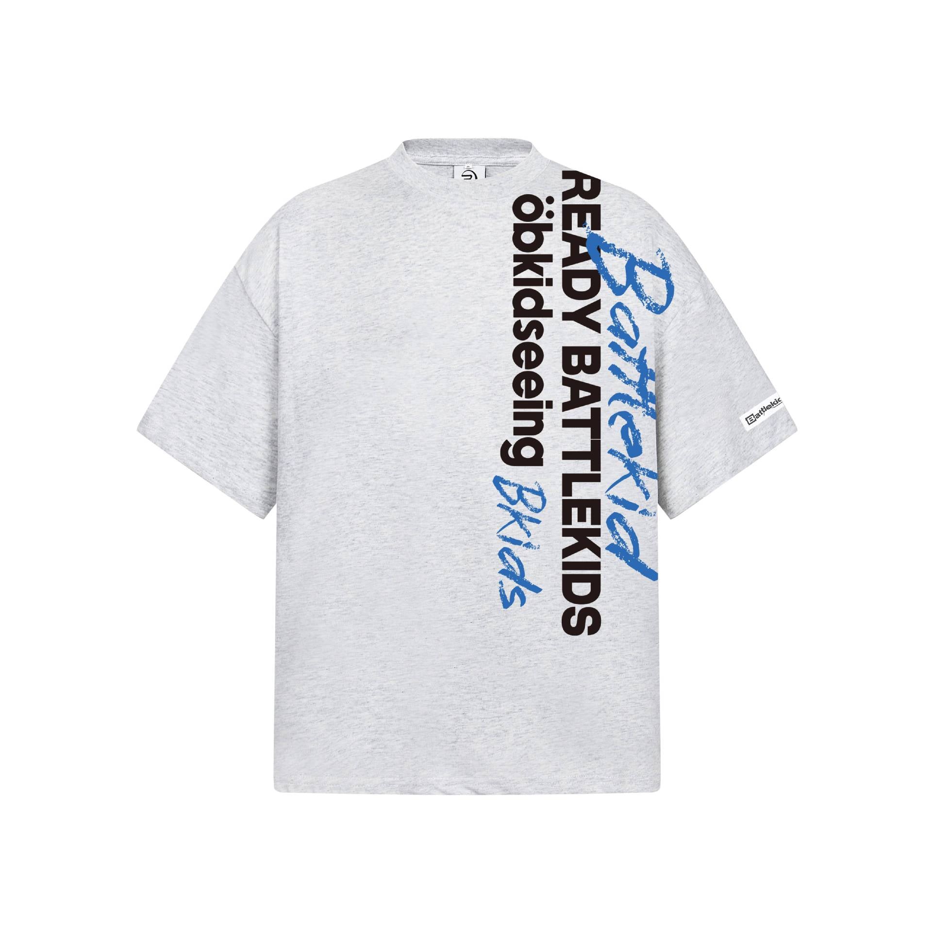 Vertical Slogan Printed Short Sleeve Cotton T Shirt For Men
