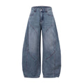 Street Style Split Denim Long Pants With Personalized Fit