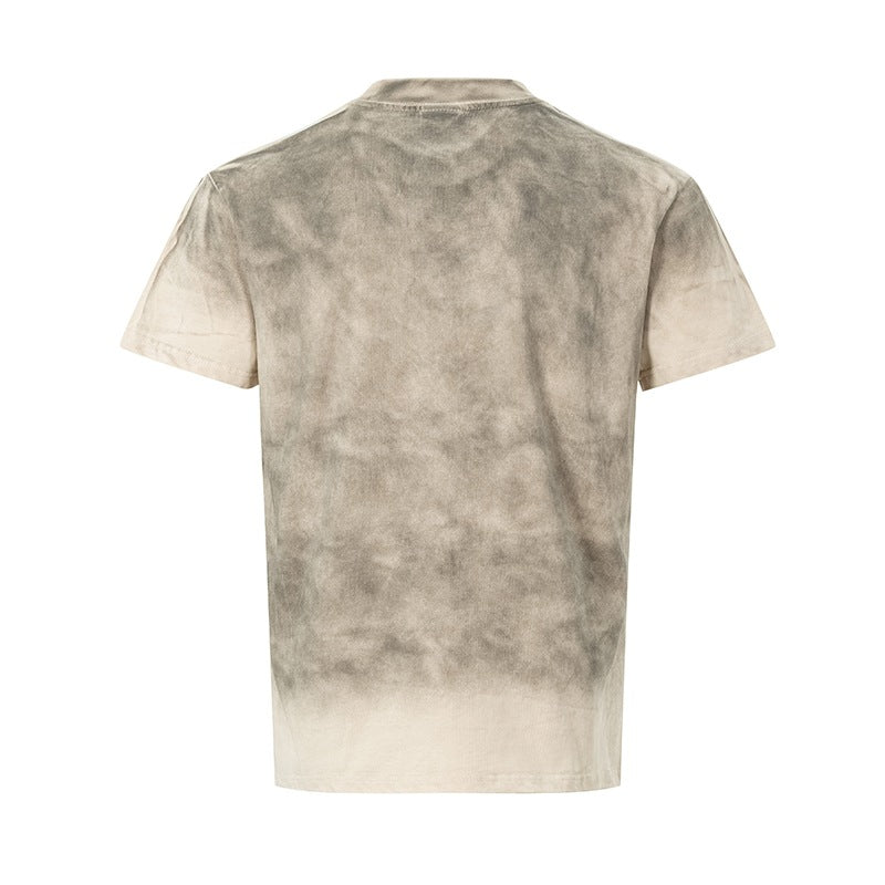 Men's Antique Character Floral Print Short Sleeve Cotton Blend Shirt