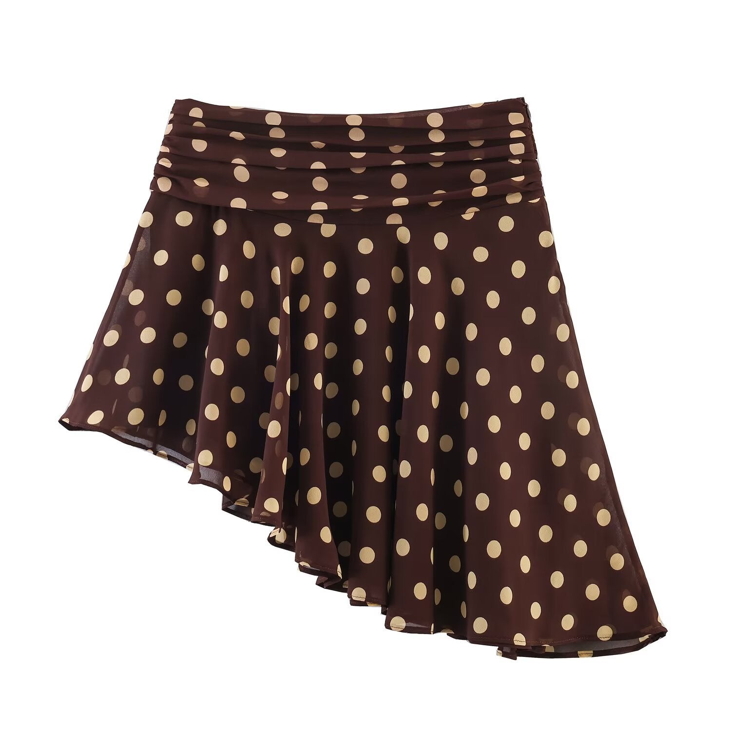 Street Wave Asymmetrical Polka Dot Polyester Long Skirt Casual Wear