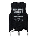 Street Style High Street Casual Tank Top Unique Design Loose Fit Black Grey