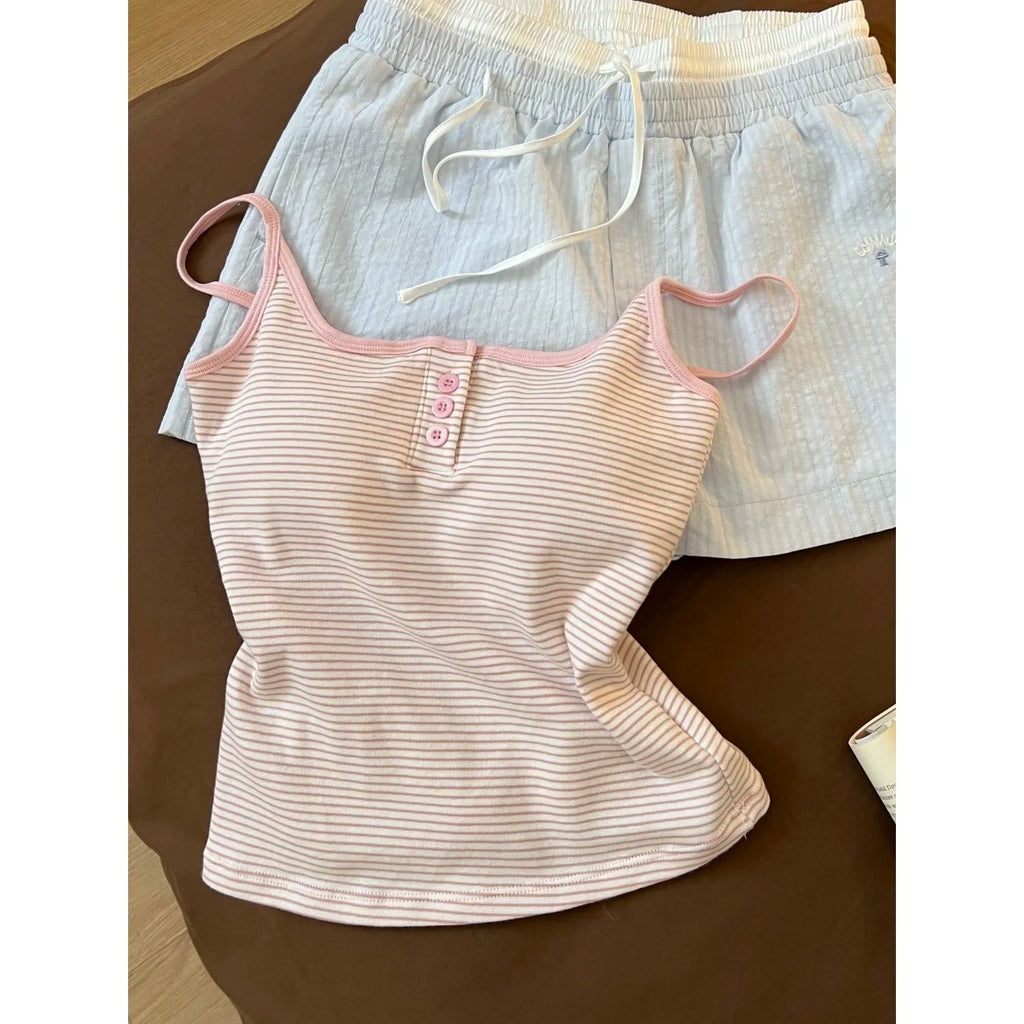 Womens Padded Slim Fit Bodysuit Inner Layer Color Block Top With Three Buttons