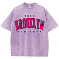 Washed Loose Top For Women Cotton Short Sleeve Round Neck Japanese Korean Casual