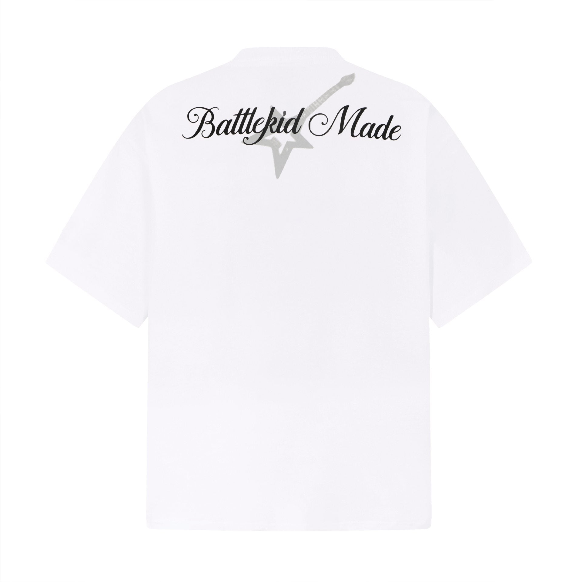Star Slogan Printed Short Sleeve Shirt Cotton Loose Fit Black White