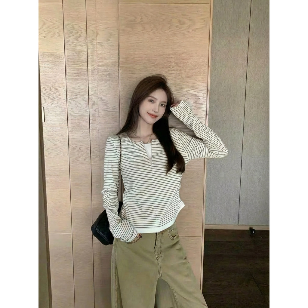 Apricot Womens Half Zip Top Long Sleeve Slim Fit Layering Tee