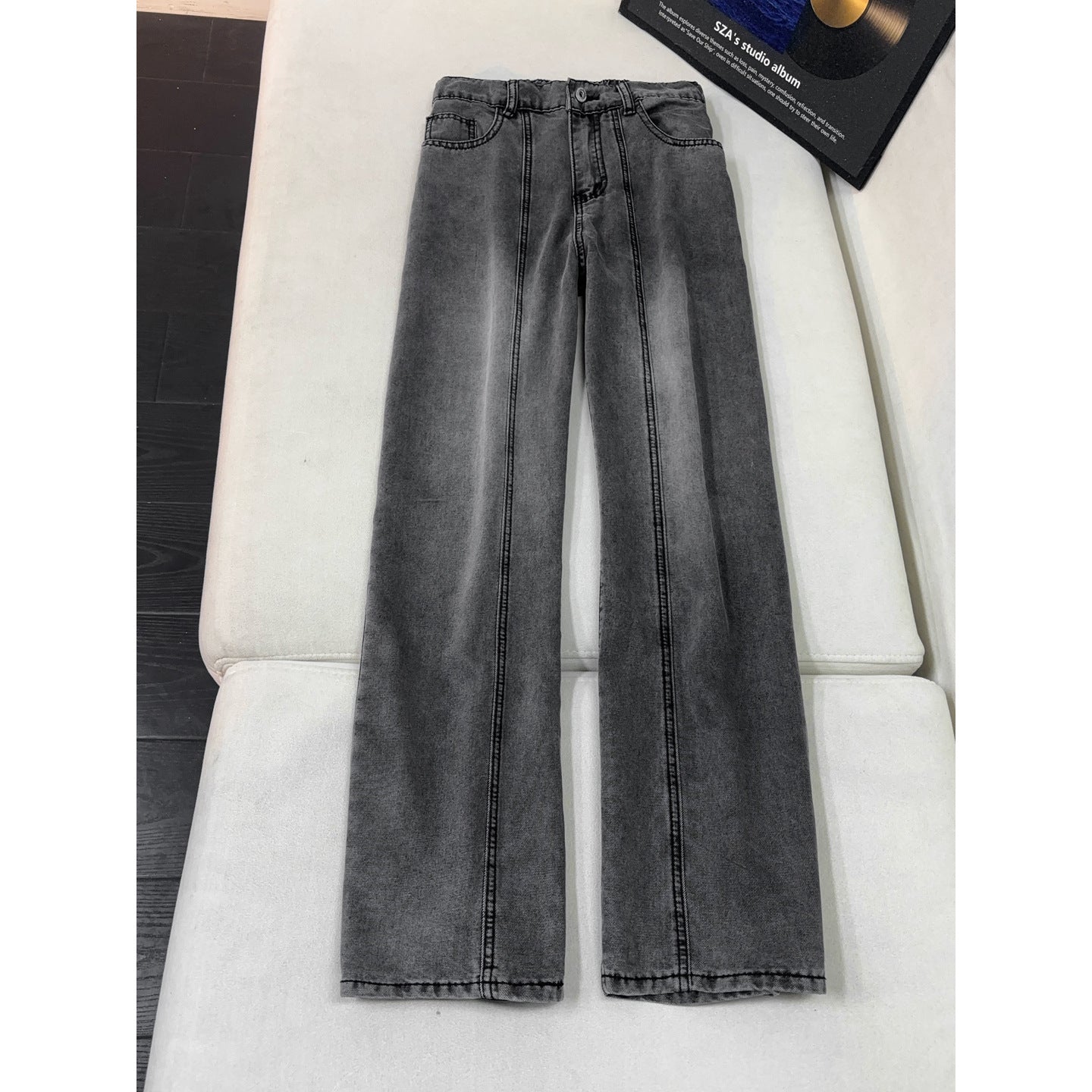 Lightweight Lyocell Ice Silk Pants Women Loose Fit Straight Leg Drawstring