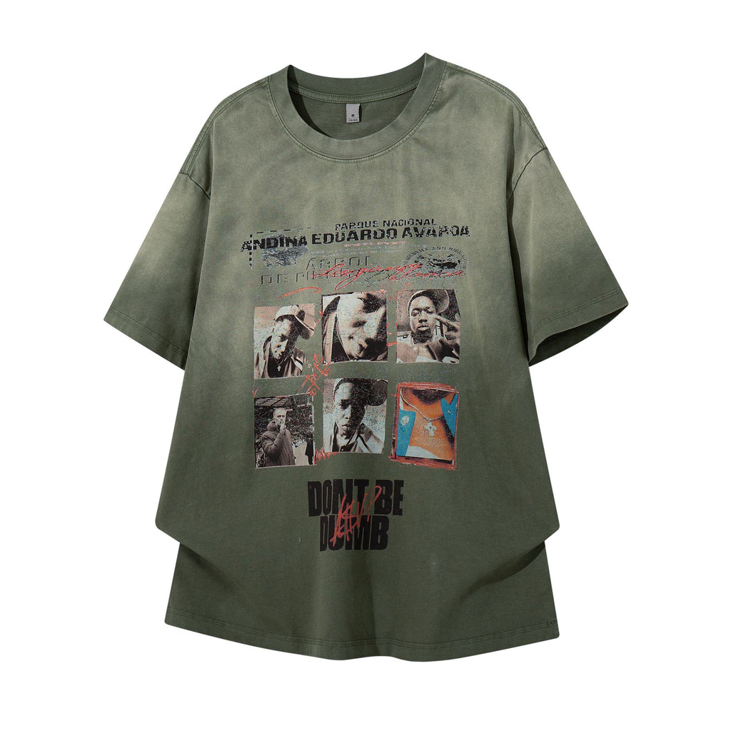 Jigsaw Photo Printed Short Sleeve Shirt For Men Floral Pattern Cotton Blend