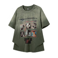 Jigsaw Photo Printed Short Sleeve Shirt For Men Floral Pattern Cotton Blend