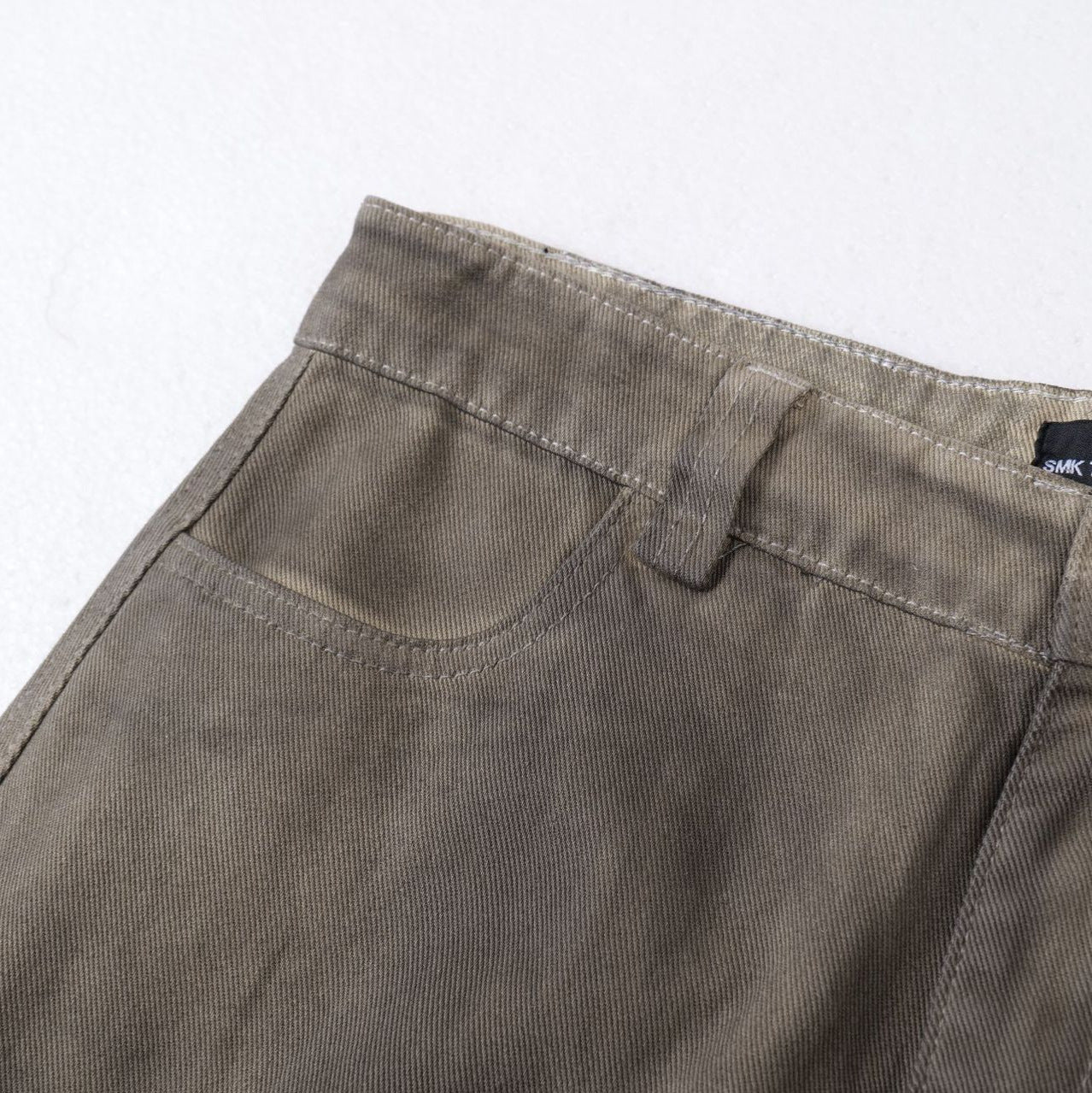 Brown Street Style Slant Cut Mid Waist Casual Trousers For Men