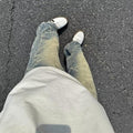 Thorny Jacquard Denim Pants High Waist Straight Fit Long Length