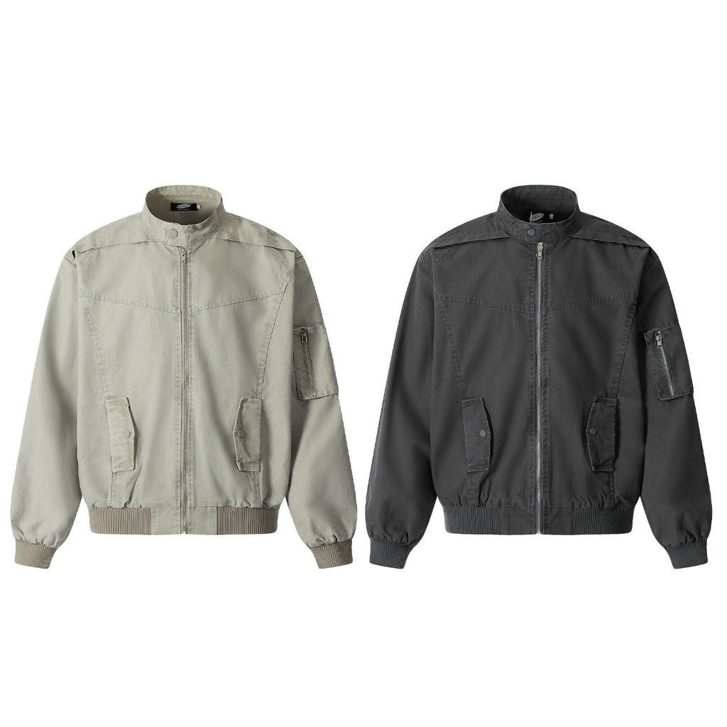 Eon Modish Street Style Jacket For Autumn Youth Loose Fit Turn Down Collar