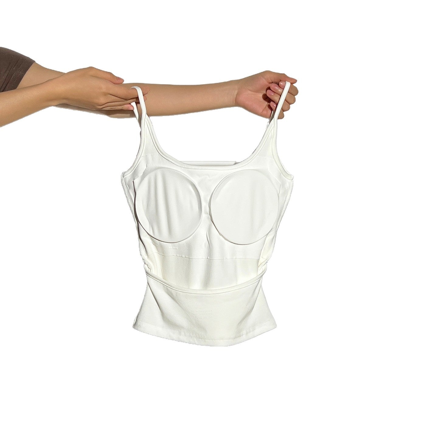Slim Fit Cotton Inner Layer With Built In Pads Backless Strapless Sleeveless Top