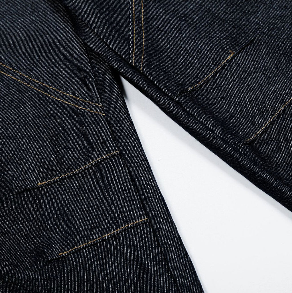 Street Style Denim Workwear Long Pants in Blue for Autumn