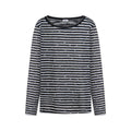 Color Blocked Stripe Long Sleeve Top Cotton Lyocell Blend Anime Cartoon Pattern