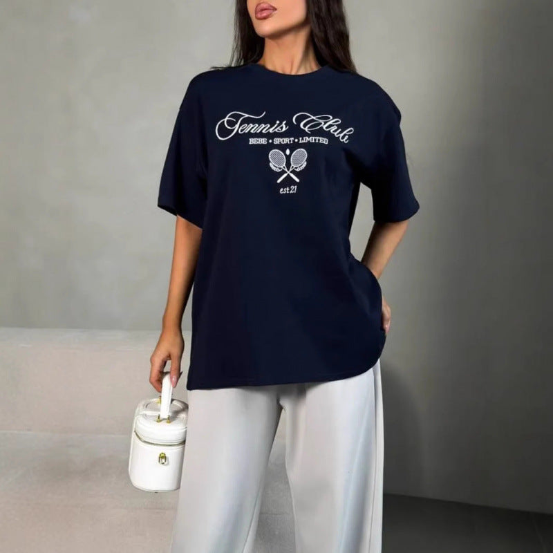 Unisex Cotton Graphic Tee Round Neck Short Sleeve Casual