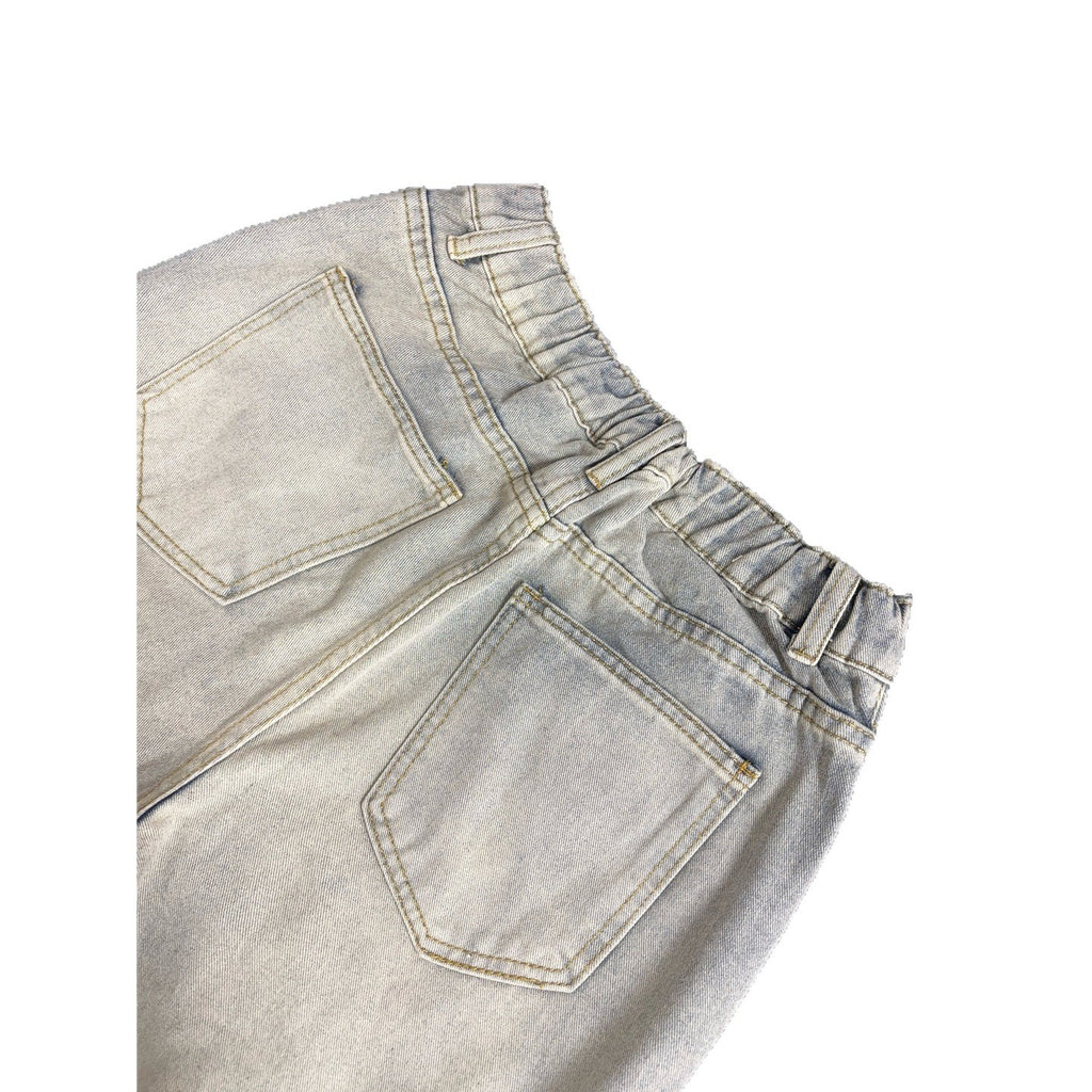 Vintage Street Style Distressed Denim Pants Loose Fit Mid Rise