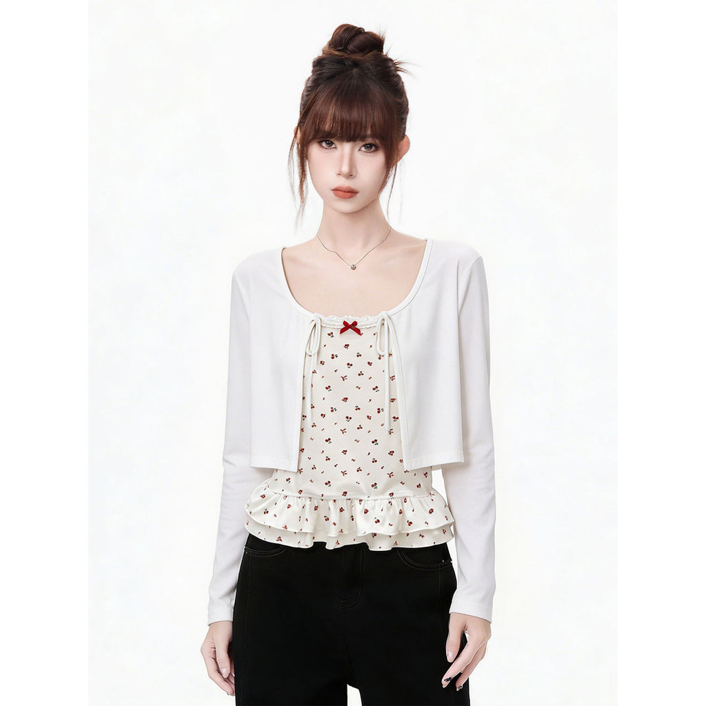 Lightweight Sheer Long Sleeve Sunscreen Cardigan Women With Floral Patchwork