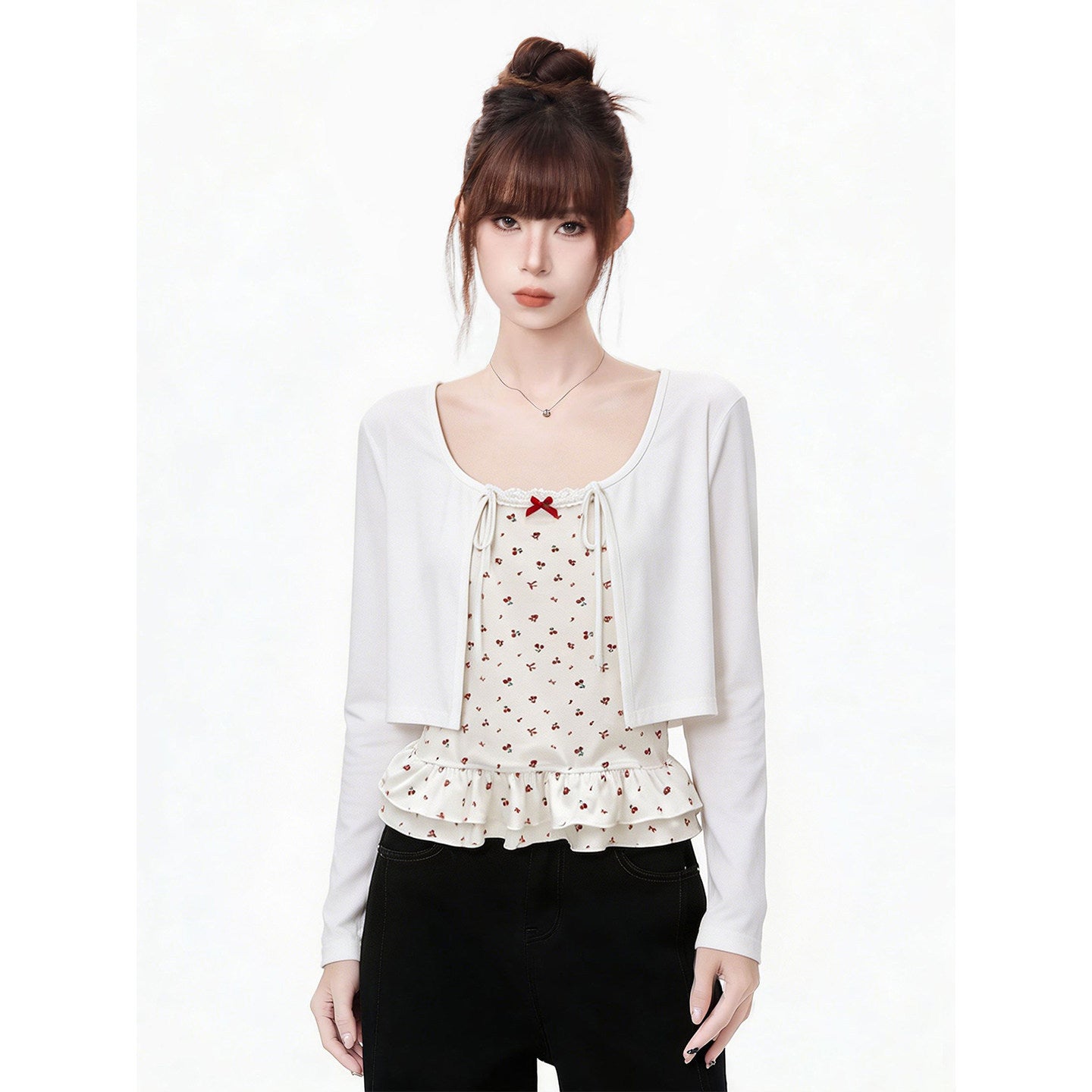 Lightweight Sheer Long Sleeve Sunscreen Cardigan Women With Floral Patchwork