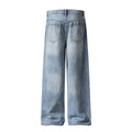 Patchwork Denim Jeans Loose Straight Leg Long Pants For Casual Streetwear
