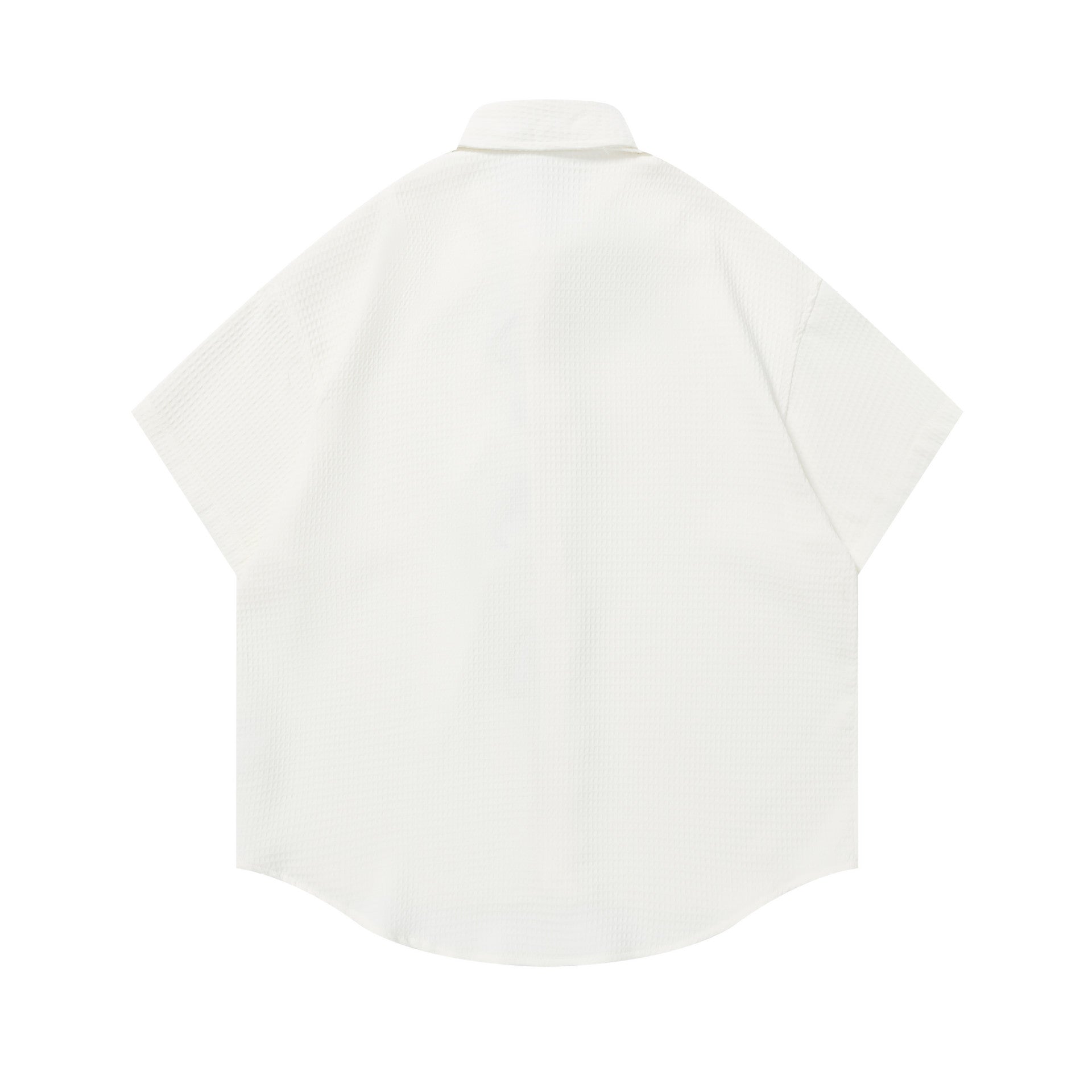 Cute Dog Embroidered Short Sleeve Shirt Cotton Blend National Trend Pattern