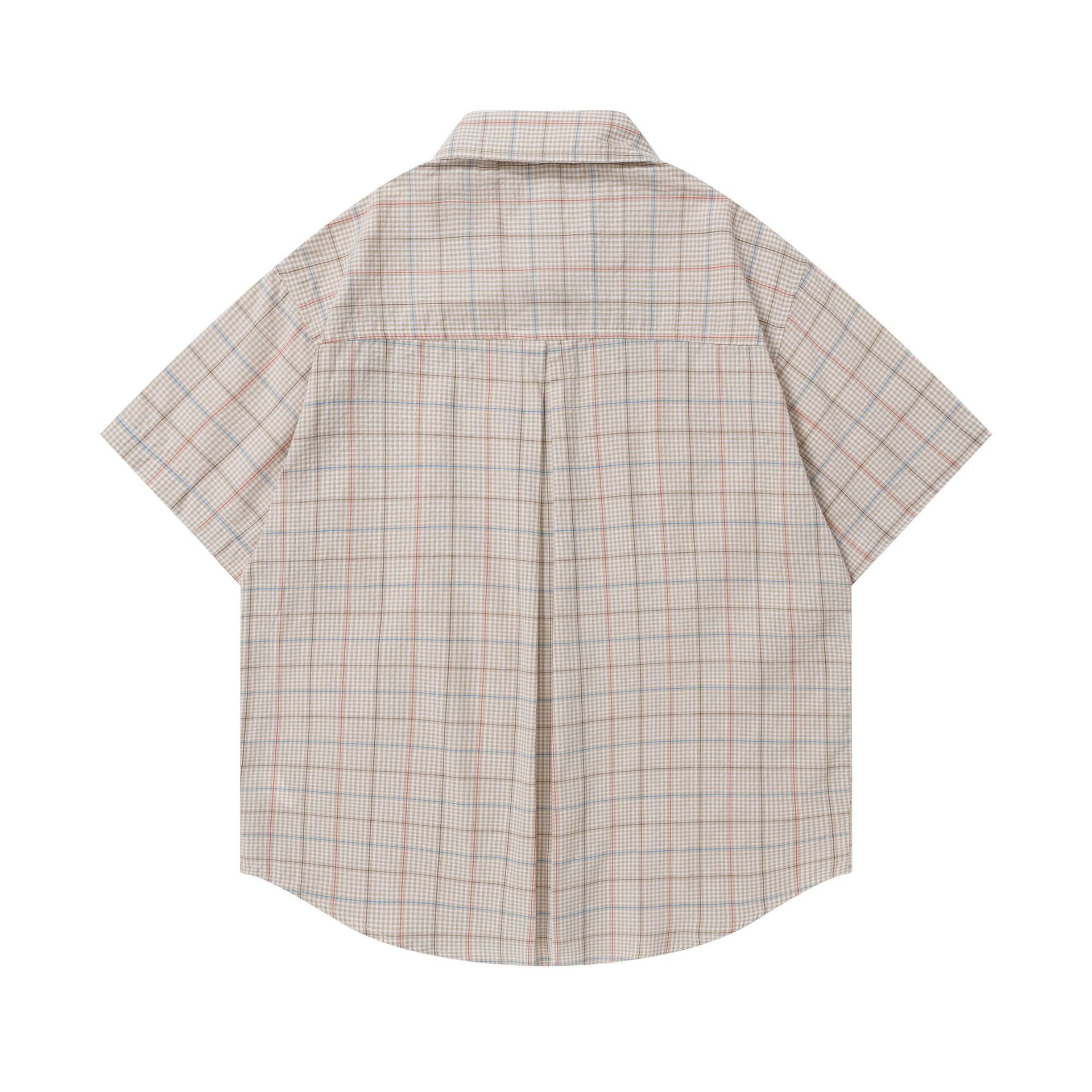 Dog Embroidered Tie Short Sleeve Casual Shirt For Men