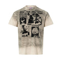 Men's Antique Character Floral Print Short Sleeve Cotton Blend Shirt