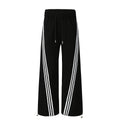 Mens Street Style Retro Loose Fit Long Pants Mid Waist Zipper Fly