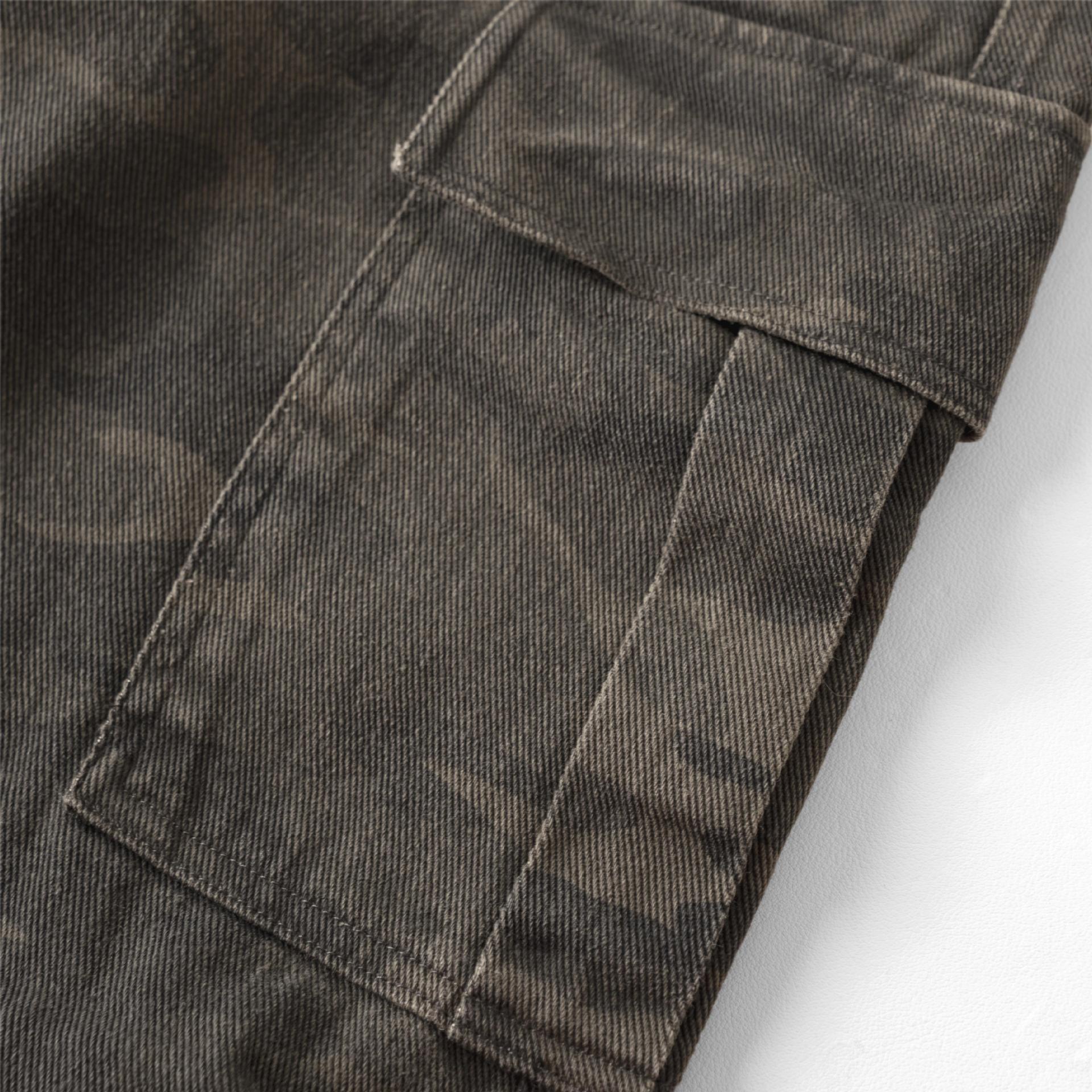 Faded Camouflage Street Style Loose Fit Work Pants For Men