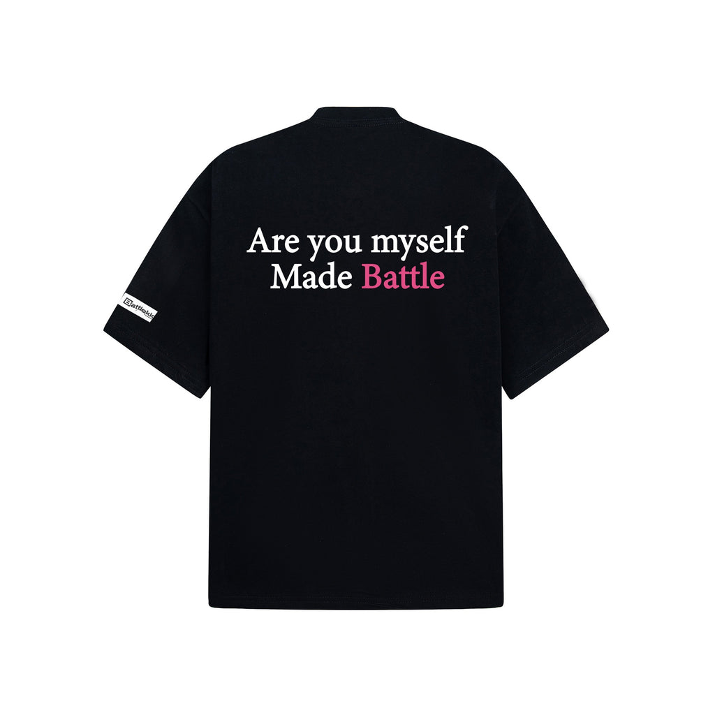 Vertical Slogan Printed Short Sleeve Cotton T Shirt For Men