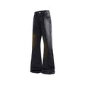Gradient Distressed Wide Leg Jeans For Men Mid Waist Casual Cotton Pants