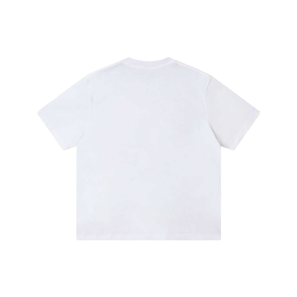 Portrait Printed Short Sleeve Shirt With Fragmented Flowers Pattern