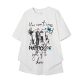 Mens Printed Floral Slogan Portrait T Shirt Short Sleeve Cotton Blend
