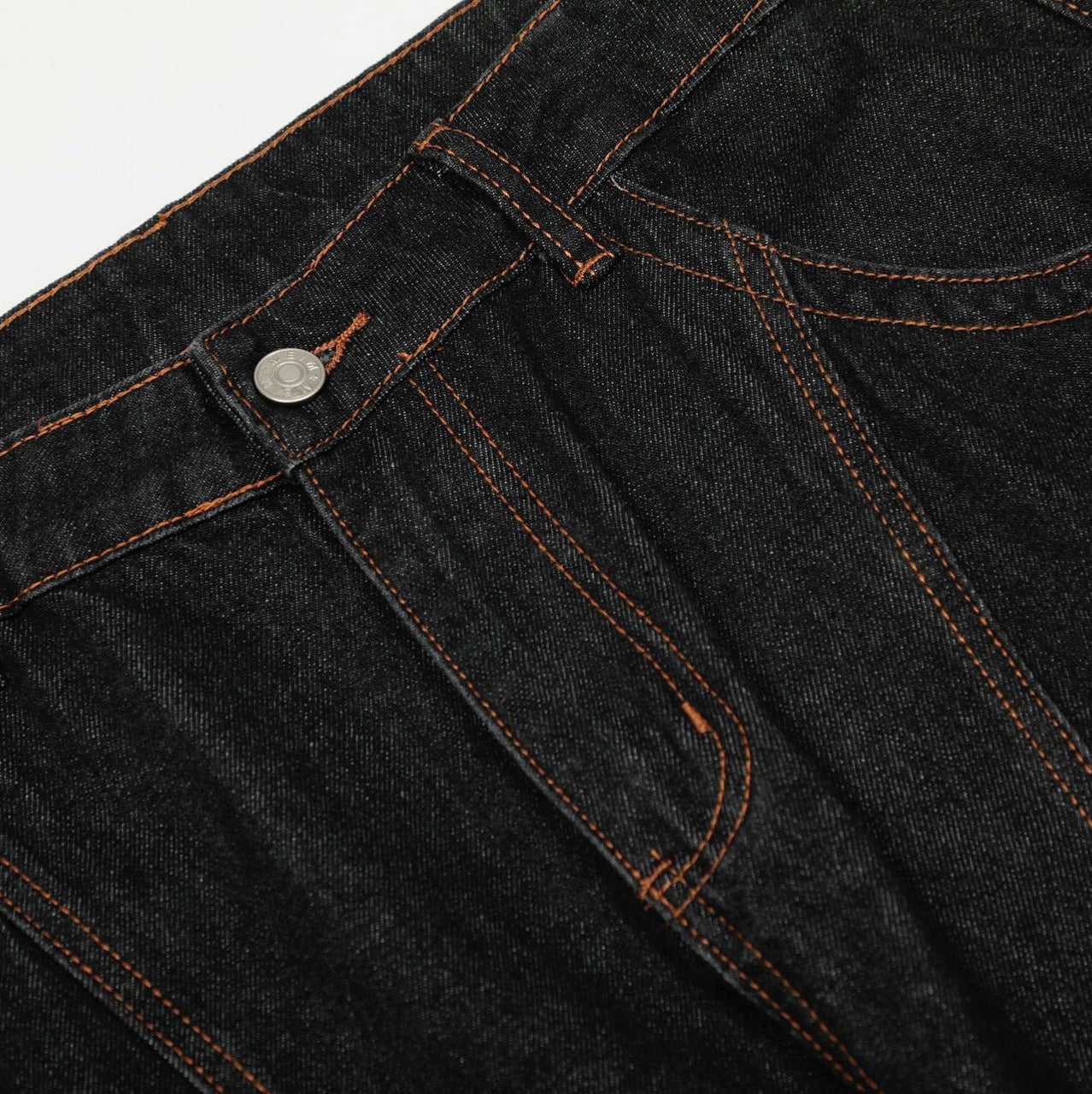 Black Denim Tapered Long Pants For Men With Unique Street Style