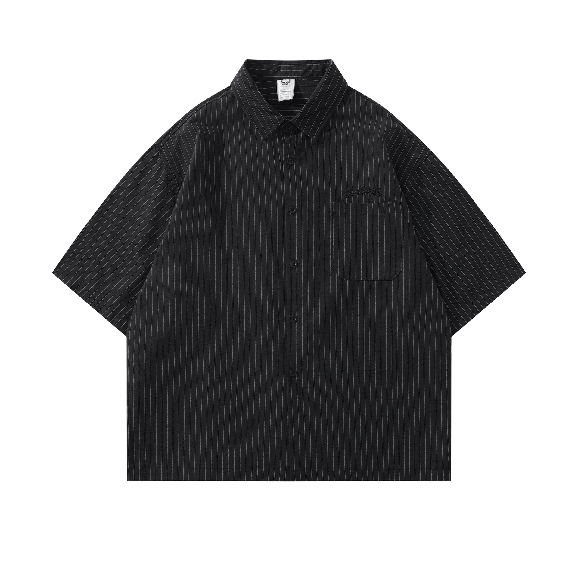 Mens Embroidered Striped Cotton T Shirt With Letter Pattern Casual Loose Fit