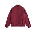 Street Style Loose Fit Collarless Jacket For Men In Red Grey Navy
