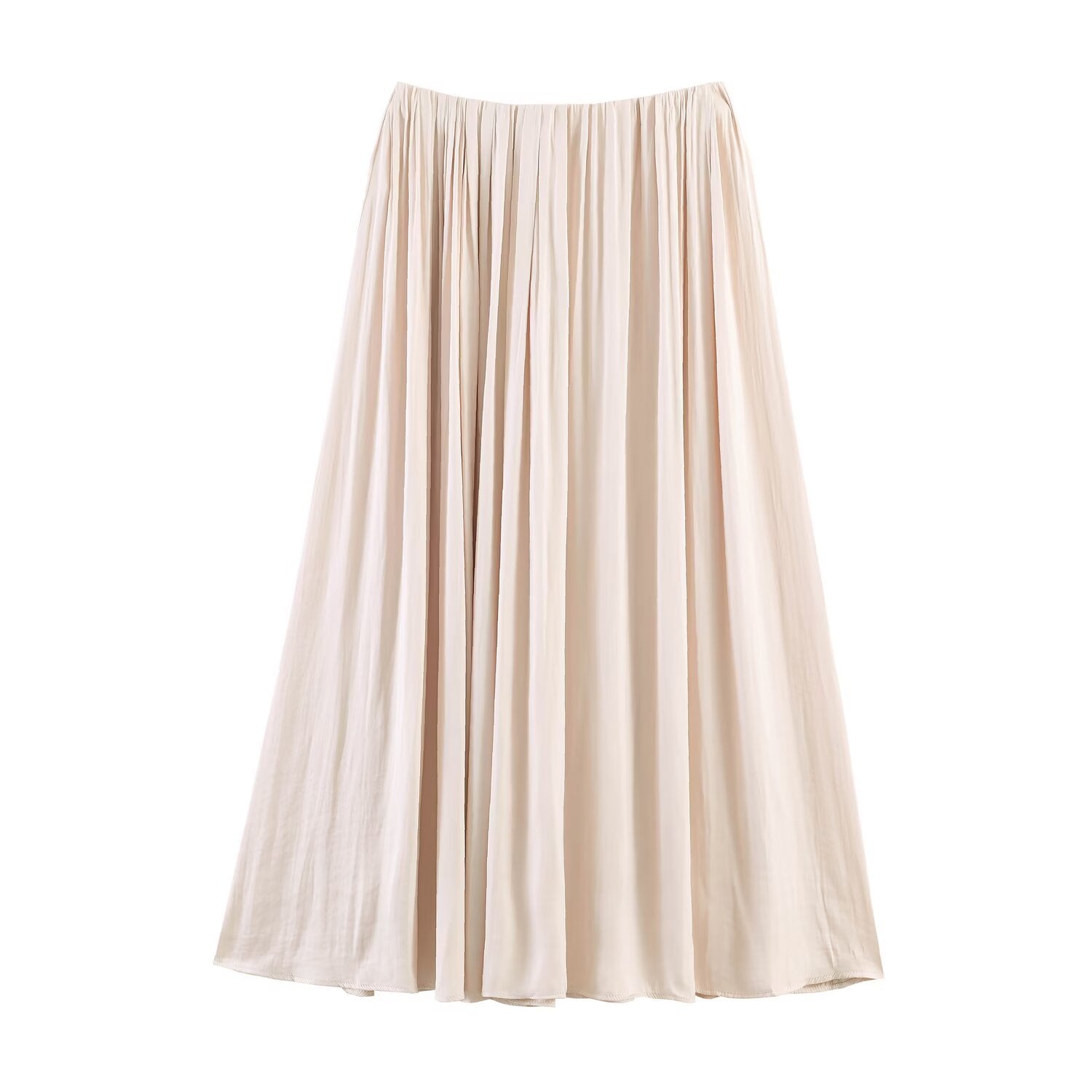 Elastic Waist Loose Midi Skirt One Size Polyester Comfortable