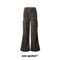 Faded Camouflage Street Style Loose Fit Work Pants For Men