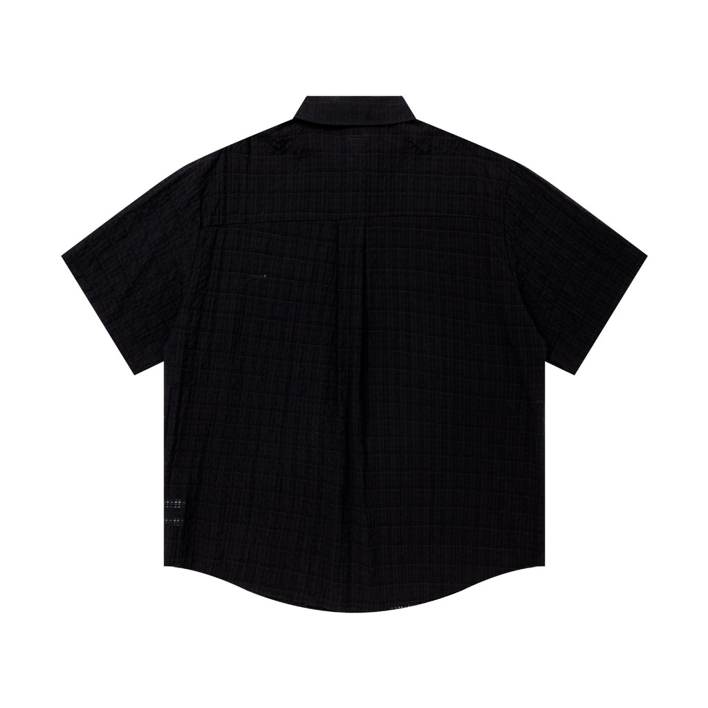 Pocket Letter Embroidered Logo Short Sleeve Shirt For Men Casual White Or Black