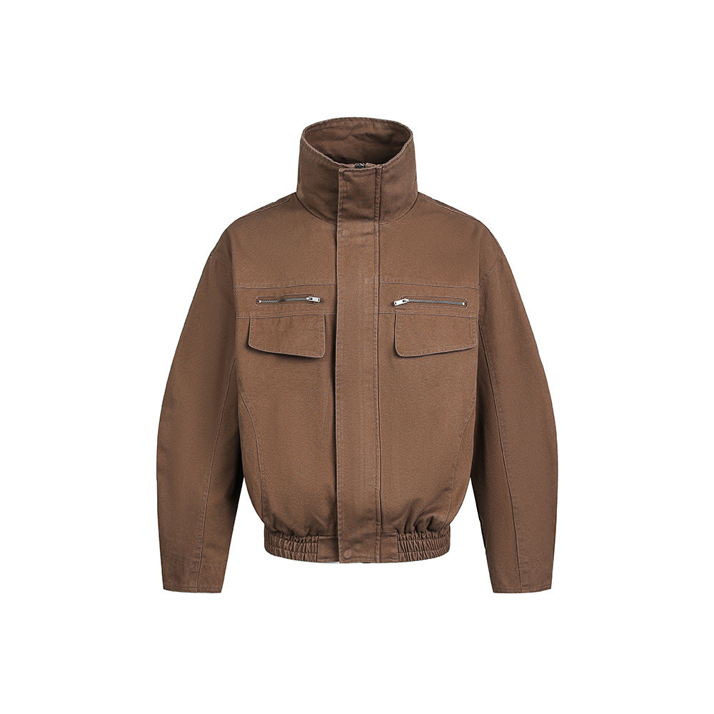 Street Style High Street Versatile Jacket With Stand Collar For Youth Autumn