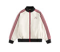 Street Style Colorblock Spliced Jacket Loose Fit With Stand Collar