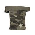 Color Block Off Shoulder Star Print Tee Shirt For Women