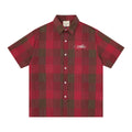 China Chic Emblem Letter Embroidered Short Sleeve Cotton Shirt