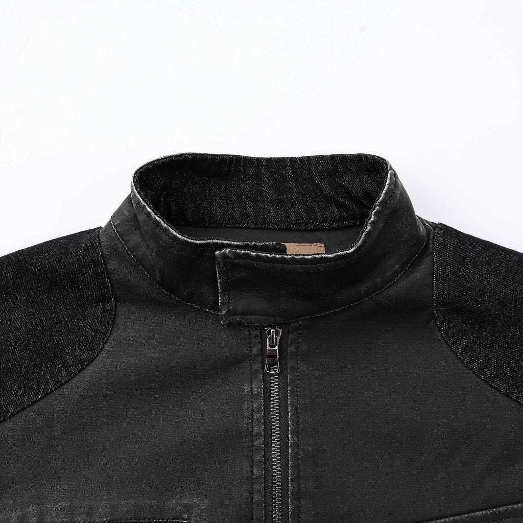 Patchwork Street Style High Street Jacket Personalized Black Loose Fit
