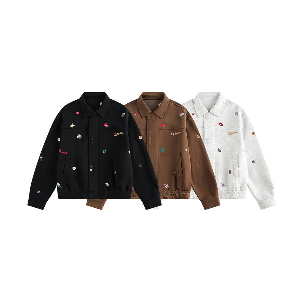 EON MODISH Street Style Loose Jacket Collarless High Street Fashion